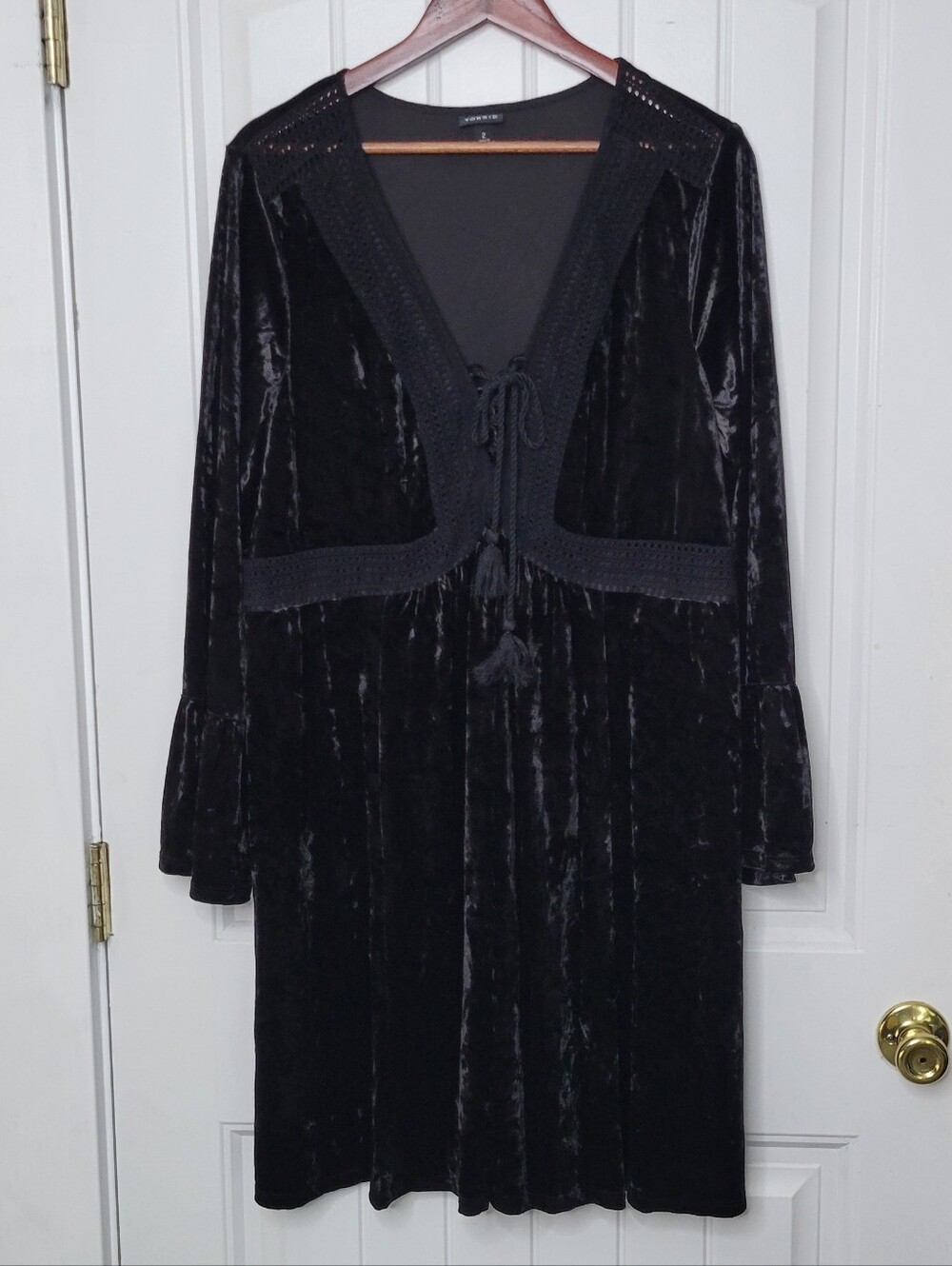 torrid Black Velvet And Crochet Lace Dress